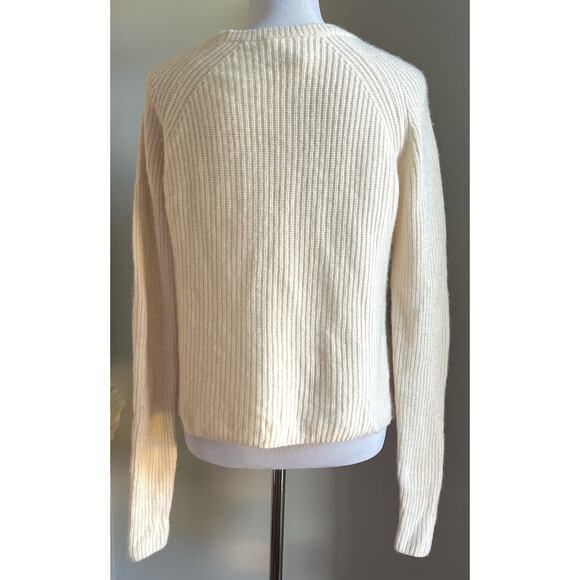 Leo & Sage Women’s Sweater Ribbed Knit Pullover Side Slits Ivory Cream Sz Small - Picture 4 of 6